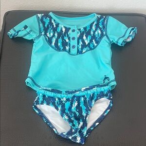 CABANA LIFE Blue Swimsuit Baby Girl 6-12 Months